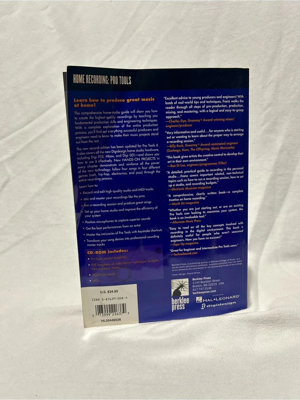 Producing in the Home Studio with Pro Tools 2nd Edition Book + CD-ROM